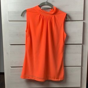 Worthington coral orange turtle neck sleeveless